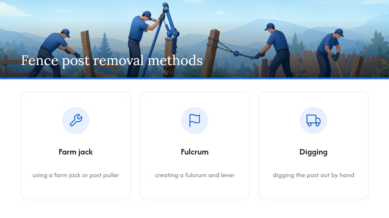 Diagram comparing fence post removal methods